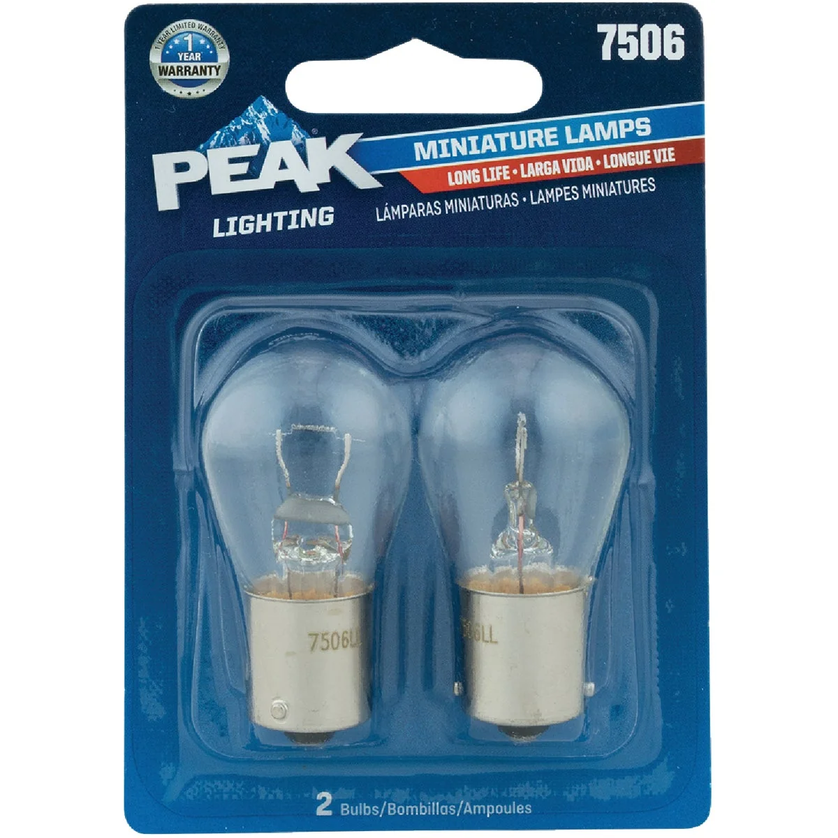 Efficient PEAK 7506 13.5V Mini Incandescent Automotive Bulb 2-Pack Flexible