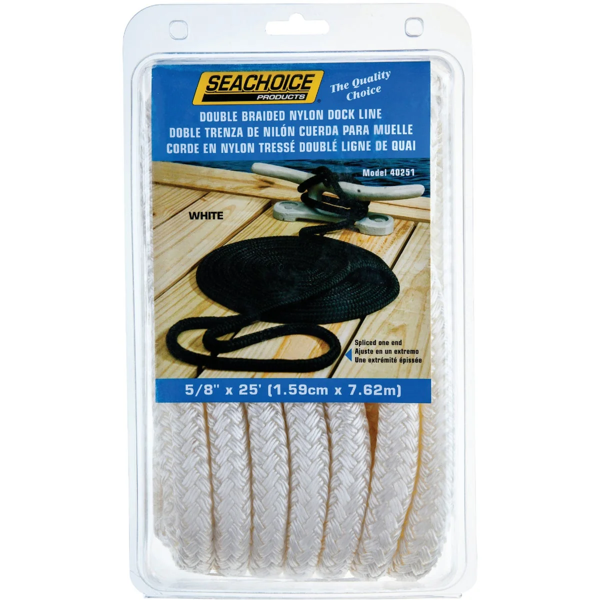 Consistent Seachoice 5 8 In. x 25 Ft. White Double Braid Nylon Dock Line Quality