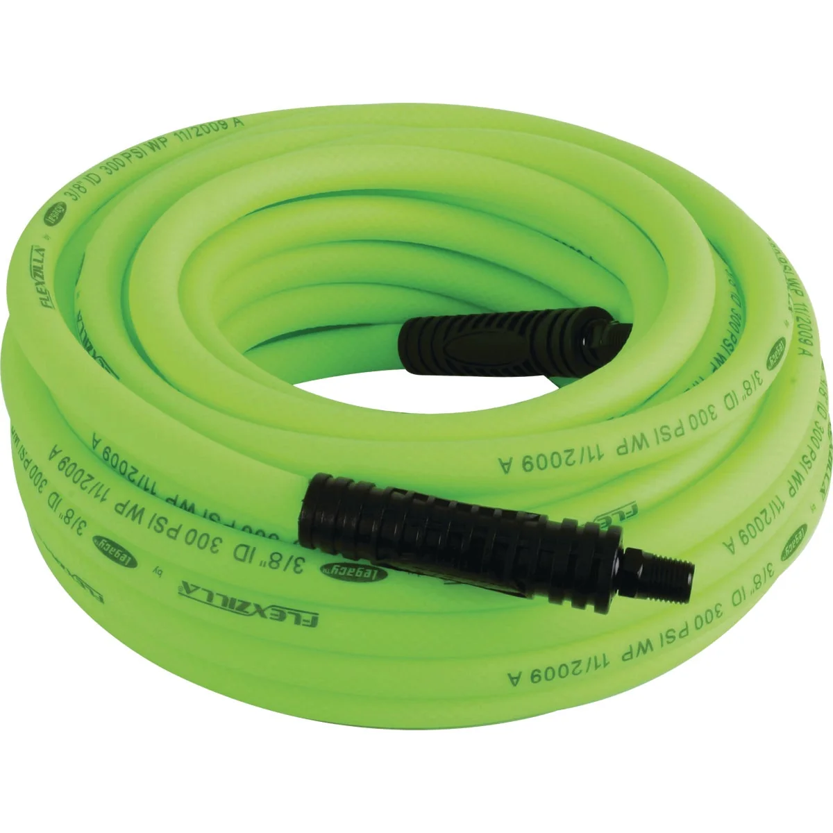 Environmentally Friendly Flexzilla 3 8 In. x 100 Ft. Polymer-Blend Air Hose with 1 4 In. MNPT Fittings Premium Material