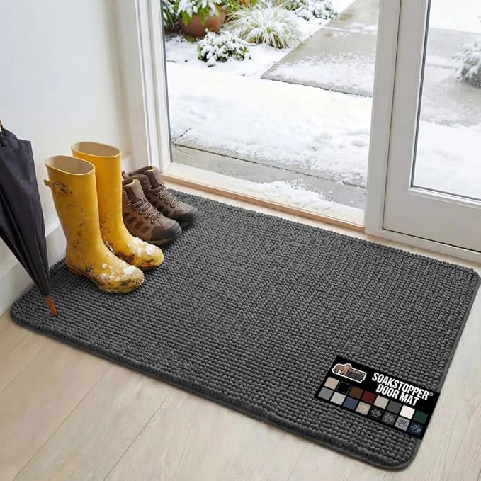 Certified GORILLA GRIP SoakSTOPPER Dog Door Mat 48×30 Machine Washable Rug Absorbent Doormat Captures Moisture Mud Dirt Quick Dry Soft Chenille Entryway Rugs Indoor Entrance Mats for Dog Paws CharcoalAbout ThisOverview Original Design