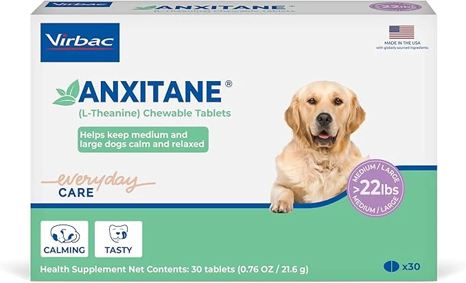 High-Performance Virbac ANXITANE® L-Theanine Chewable Tablet – Promotes relaxation for anxious behavior – Medium Large Dog 22lbsAbout ThisOverview World-Class