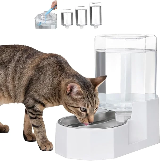 Traditional Sfozstra Large Dog Water Dispenser 4L Stainless Steel Gravity Cat Water Feeder Healthy