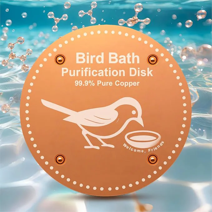 Secure Bird Bath Purification Disk Pure Copper Outside Winter Solar Power Birdbath Refined