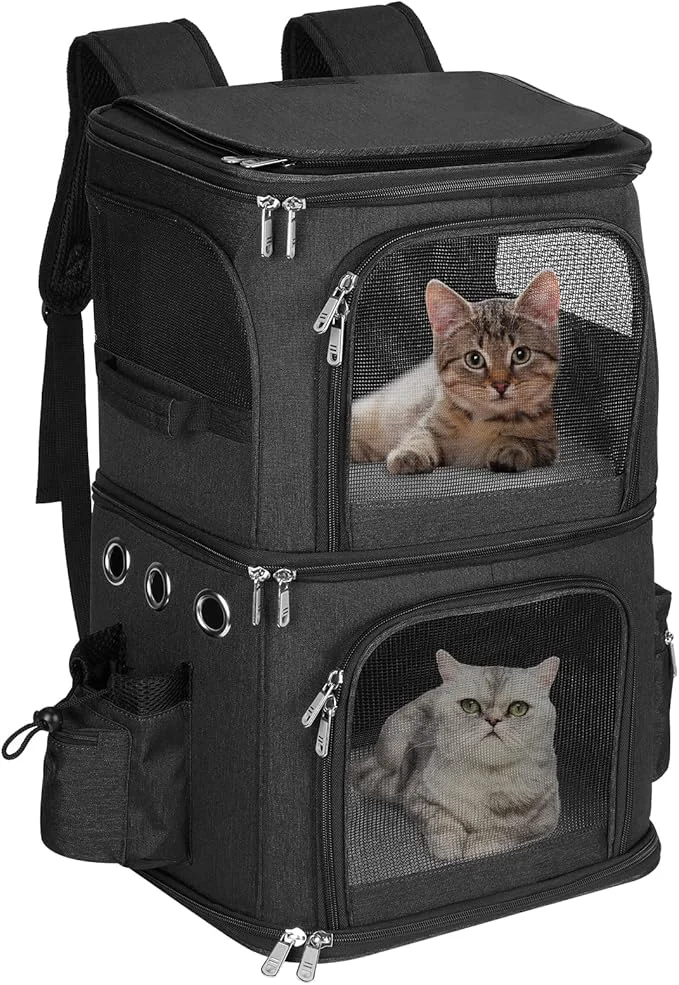 Smooth Double-Compartment Pet Carrier Backpack Reliable