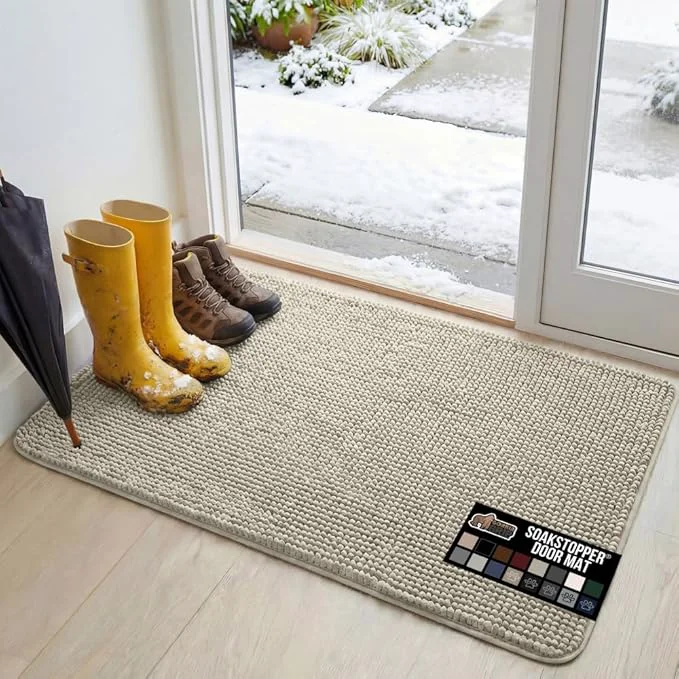 User-Friendly GORILLA GRIP SoakSTOPPER Dog Door Mat 48×30 Machine Washable Rug Absorbent Doormat Captures Moisture Mud Dirt Quick Dry Soft Chenille Entryway Rugs Indoor Entrance Mats for Dog Paws CreamAbout ThisOverview Certified