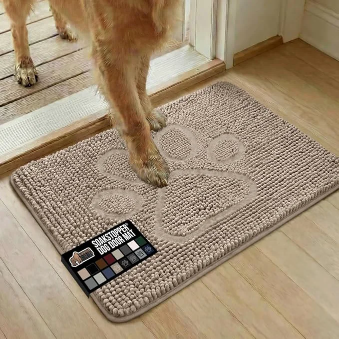 Selected GORILLA GRIP SoakSTOPPER Dog Door Mat 30×20 Machine Washable Rug Absorbent Doormat Captures Moisture Mud Dirt Quick Dry Soft Chenille Entryway Rugs Indoor Entrance Mats for Dog Paws Beige IvoryAbout ThisOverview Carefully Designed