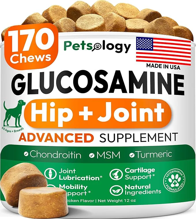 User-Friendly Glucosamine for Dogs – Hip and Joint Supplement for Dogs – 170 Mobility Chews – Glucosamine Chondroitin – MSM – Turmeric – Joint Pain Relief – Advanced Support for Dog Health – Made in USAAbout ThisOverview Optimized
