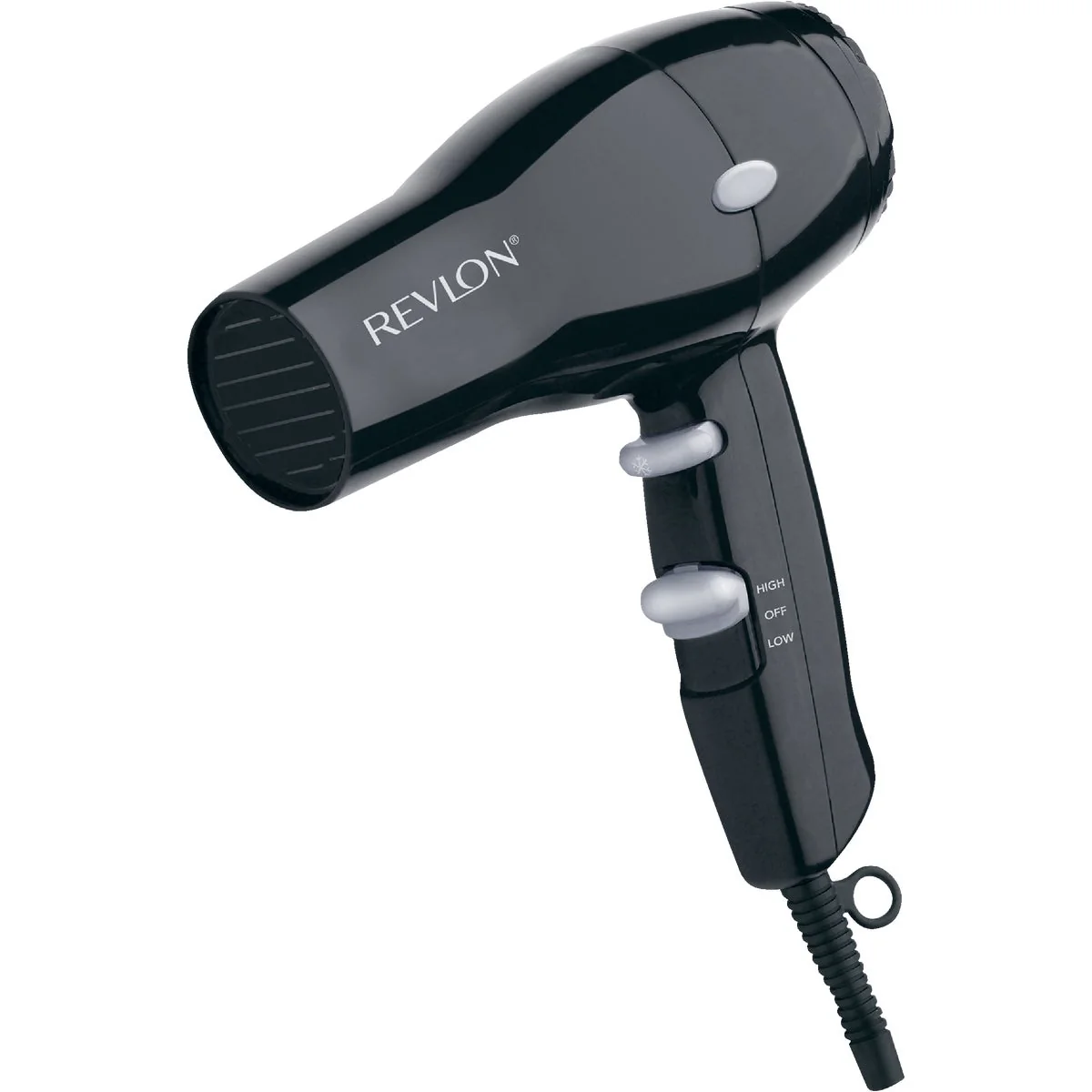 World-Class Revlon Essentials 1875W Black 2 Heat Compact Hair Dryer Easy-to-Use