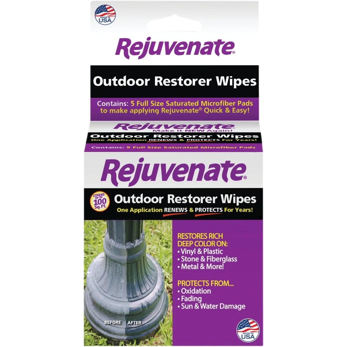 Detailed Rejuvenate Restorer Unscented 4 In. x 4 In. Wipes 5-Count Lightweight