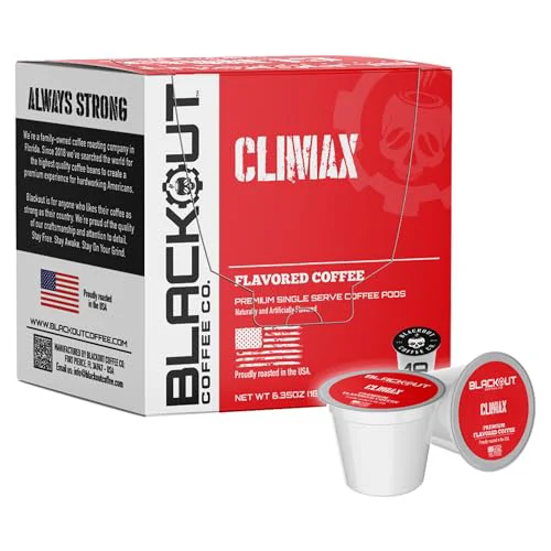 Fine Blackout Coffee Climax Flavored Coffee Pods 18 Count Casual