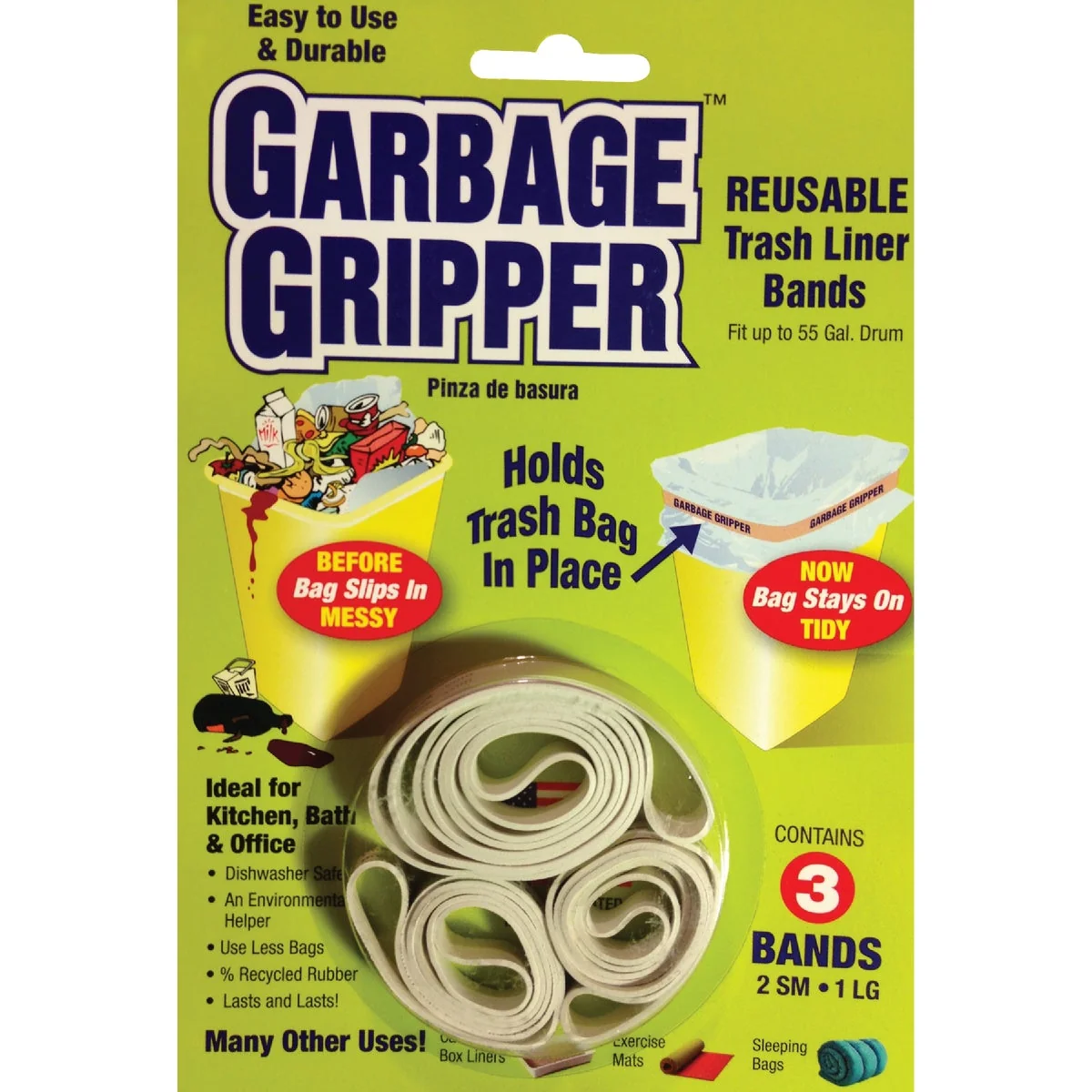 Fine Crafted Garbage Gripper Garbage Bag Holder Band 3-Pack Luxury