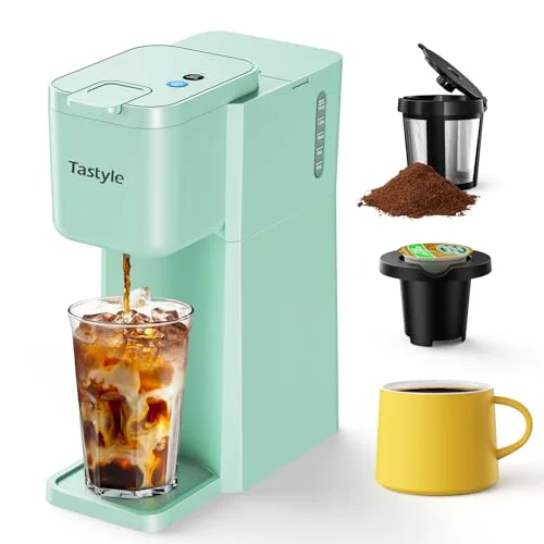 Prestigious Mini Single Serve Hot and Iced Coffee Maker for K Cup and Ground Smart