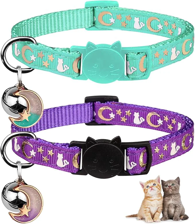 Easy-to-Use Baeuppit 2PCS Breakaway Cat Collars Flexible