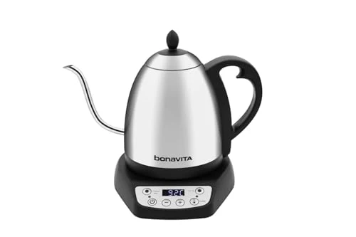 Safe 1L Digital Variable Temperature Gooseneck Electric Kettle for Coffee Brew and Tea Precise Pour Control Professional