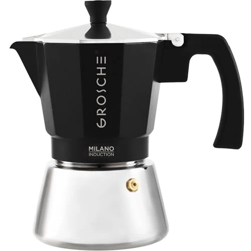 Convenient Milano Induction Stovetop Espresso Maker Moka Pot 6 Cup Stylish