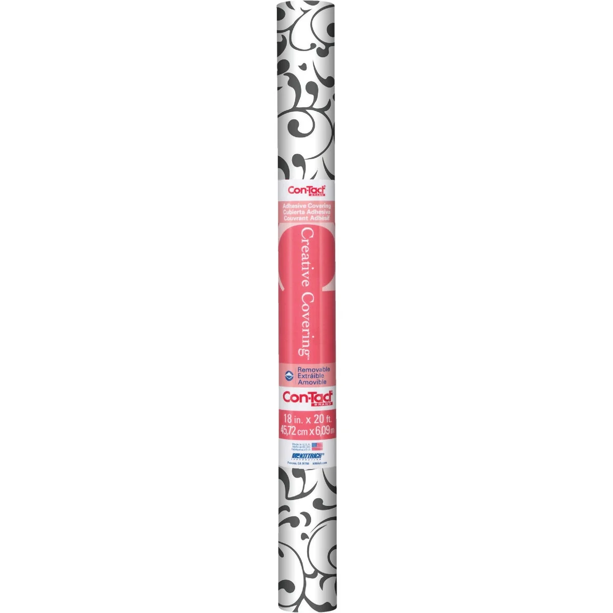 Sophisticated Con-Tact Creative Covering 18 In. x 20 Ft. Virtu Black Self-Adhesive Shelf Liner World-Class
