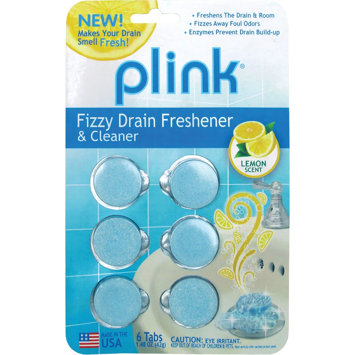 World-Class Plink Fizzy Drain Freshener Cleaner 6-Tabs Enhanced