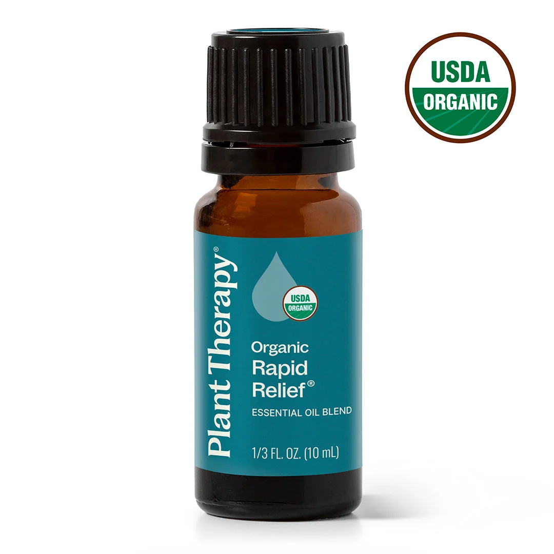 Luxury Organic Rapid Relief Essential Oil Blend Green