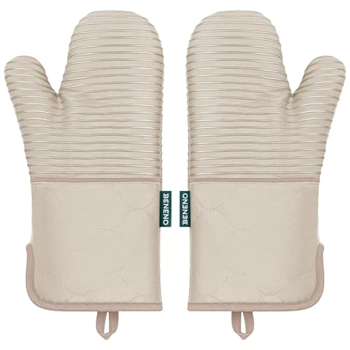 Safe Heat Resistant 500°F Kitchen Oven Mitts 2 2 Count Minimalist