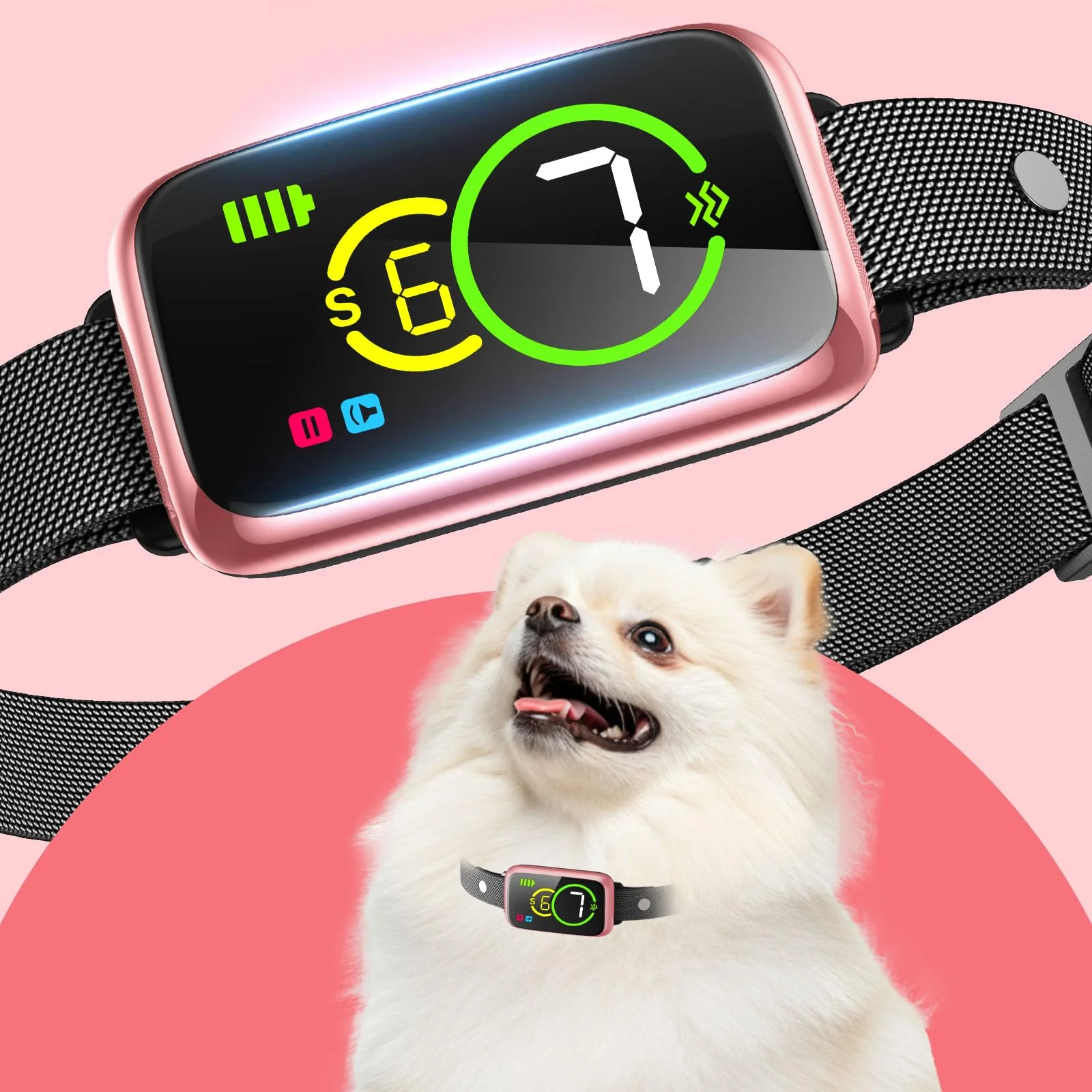Solid NQQHNN 1S Stop Bark Collar – Humane Beep Vibration IP67 Waterproof Superior