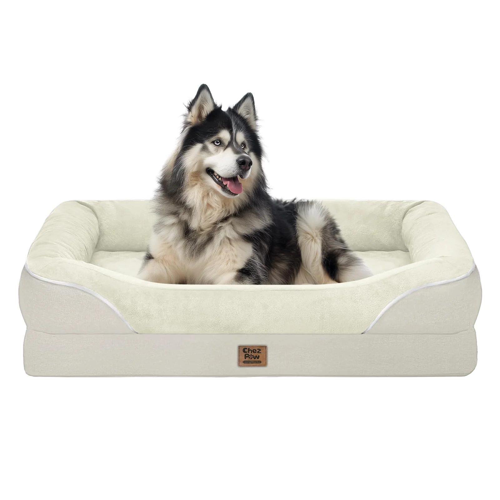 Contemporary Chez Paw Washable Orthopedic Large Dog Bed — XL with Bolsters Waterproof Cover Reusable
