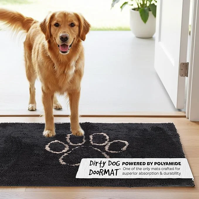 Fine Dog Gone Smart Dirty Dog Doormat – Fast Drying Rug with Super Gripper Backing for Clean Floors – Super Absorbent and Machine Washable Mat for Muddy Paws – Black HueAbout ThisOverview Selected