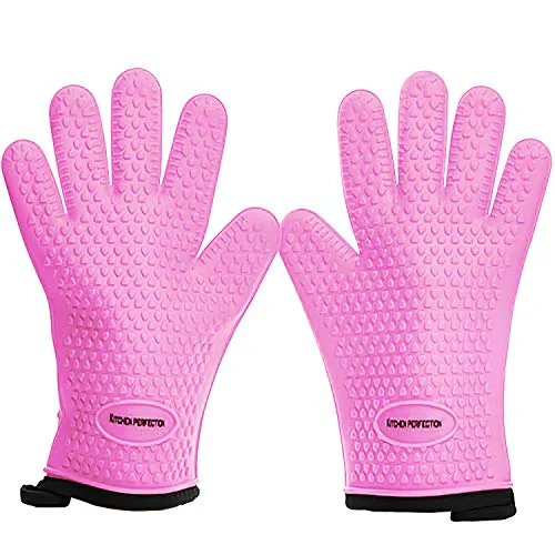 Unique XL Silicone Smoker Oven Gloves 2 Count Safe