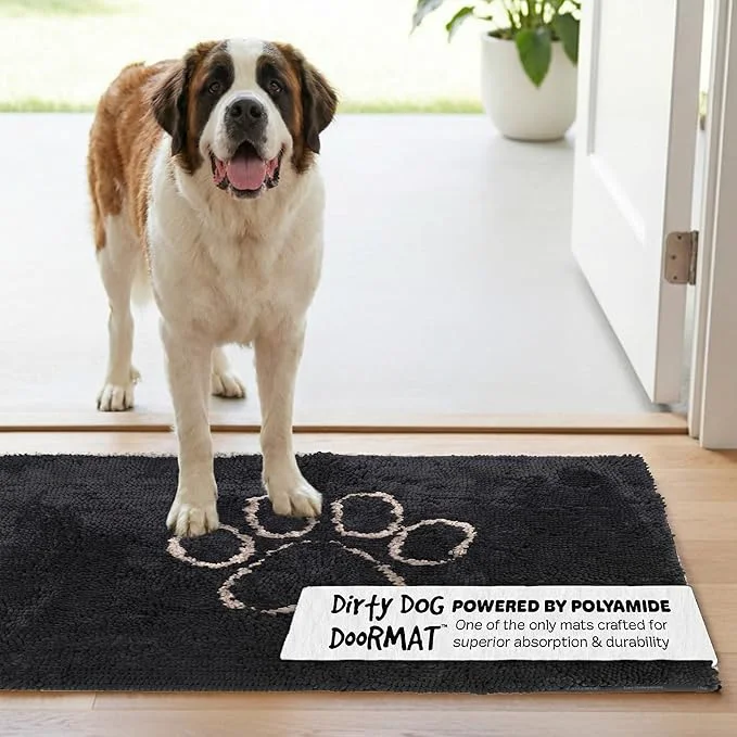 Practical Dog Gone Smart Dirty Dog Doormat – Fast Drying Rug with Super Gripper Backing for Clean Floors – Super Absorbent and Machine Washable Mat for Muddy Paws – Black HueAbout ThisOverview Natural