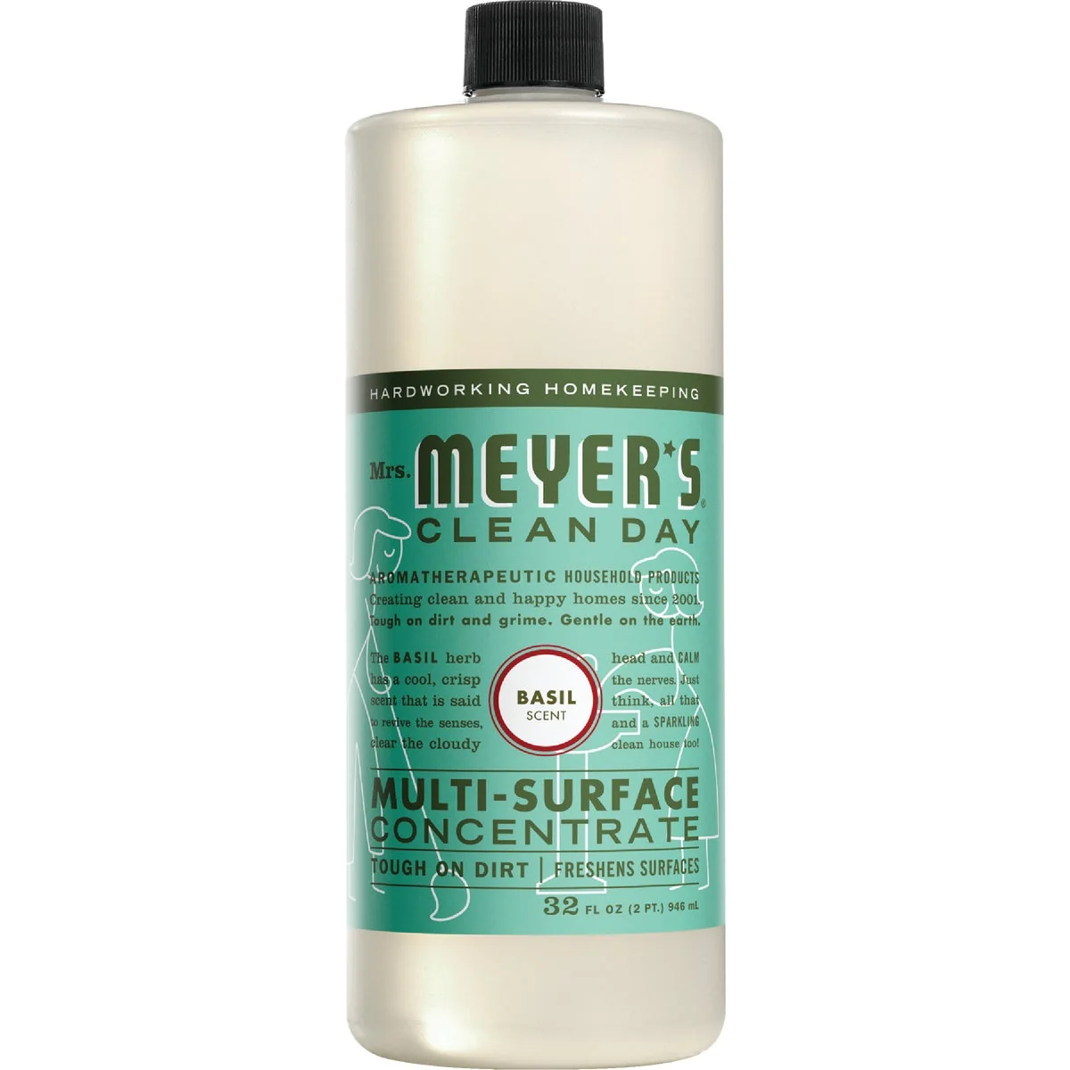 Easy-to-Use Mrs. Meyer’s Clean Day 32 Oz. Basil Multi-Surface Concentrate Advanced