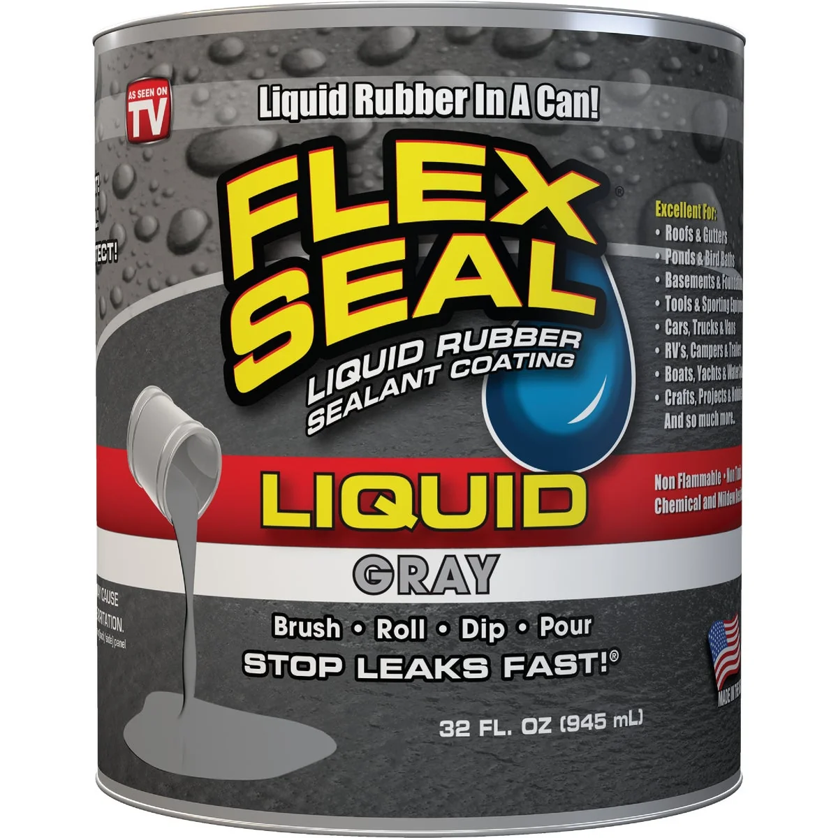 Sophisticated FLEX SEAL 1 Qt. Liquid Rubber Sealant Gray Specialty