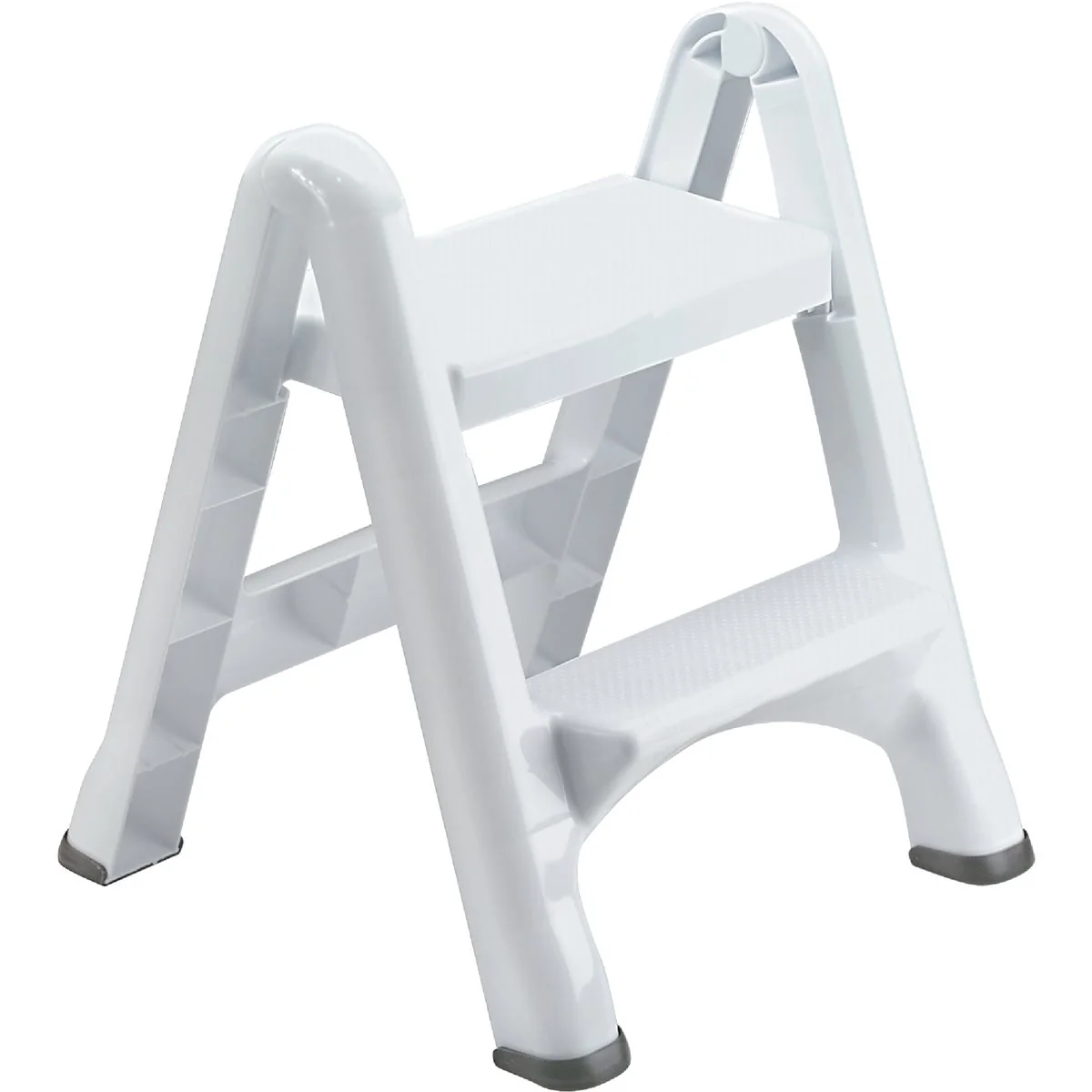 Versatile Rubbermaid White 2-Step Folding Step Stool Professional
