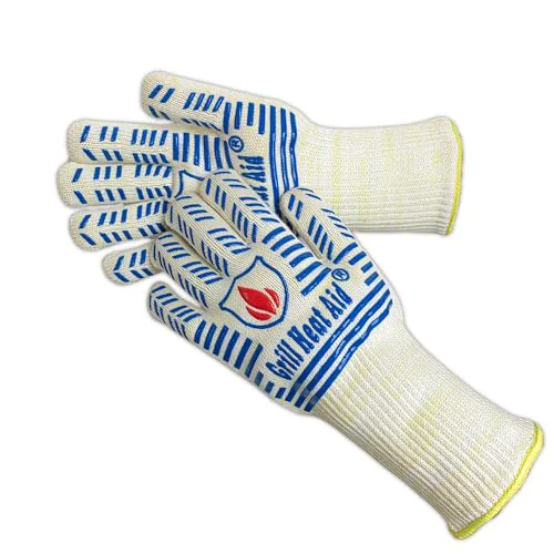 Unique Grill Gloves Heat Proof for Men Grilling BBQ Heat Resistant Gloves 2 Count Official