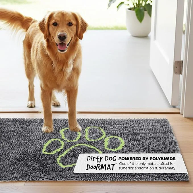 Sophisticated Dog Gone Smart Dirty Dog Doormat – Fast Drying Rug with Super Gripper Backing for Clean Floors – Super Absorbent and Machine Washable Mat for Muddy Paws – Cool GreyAbout ThisOverview Optimized