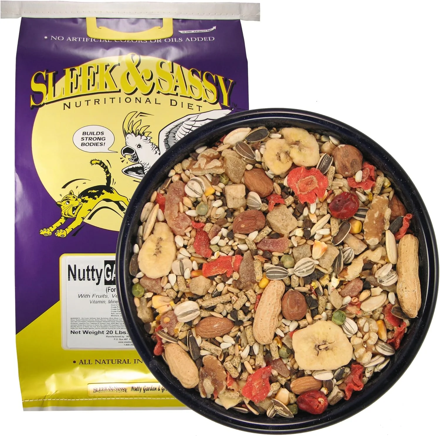 Prestigious SLEEK SASSY Nutty Garden Grain Parrot Food 20 lbs. World-Class