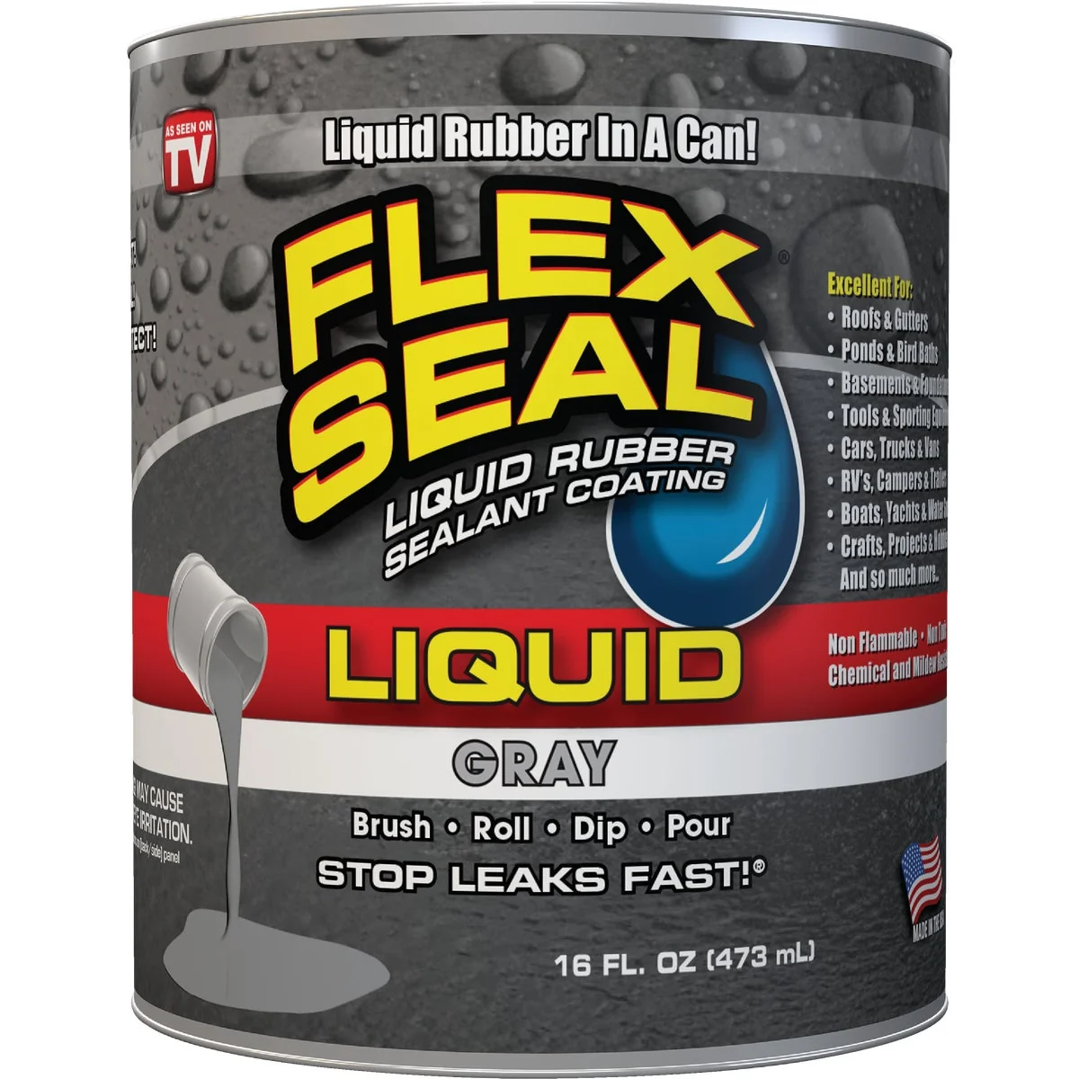 Authentic FLEX SEAL 1 Pt. Liquid Rubber Sealant Gray Versatile