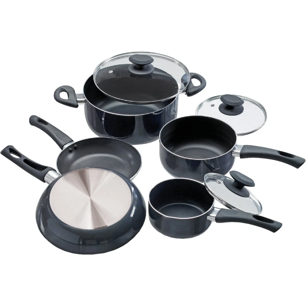 Exceptional Ecolution Elements Black Non-Stick Aluminum Cookware Set 8-Piece Proven