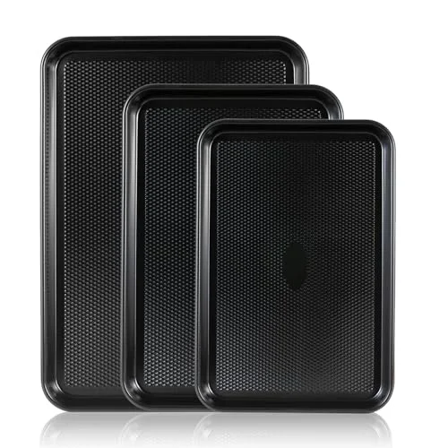 Lightweight Nonstick Baking Sheet Pan Set of 3 Versatile