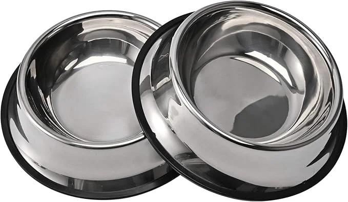 Classic 2Packs Stainless Steel Dog Bowl with Anti-Skid Rubber Base for Small Medium Large Pet Dish Pets Feeder Bowl and Water Bowl Choice for Dog Puppy Cat and Kitten 26oz About ThisOverview Innovative