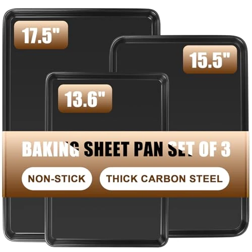 Modern Baking Sheet Pan Set of 3 3 Count Recyclable
