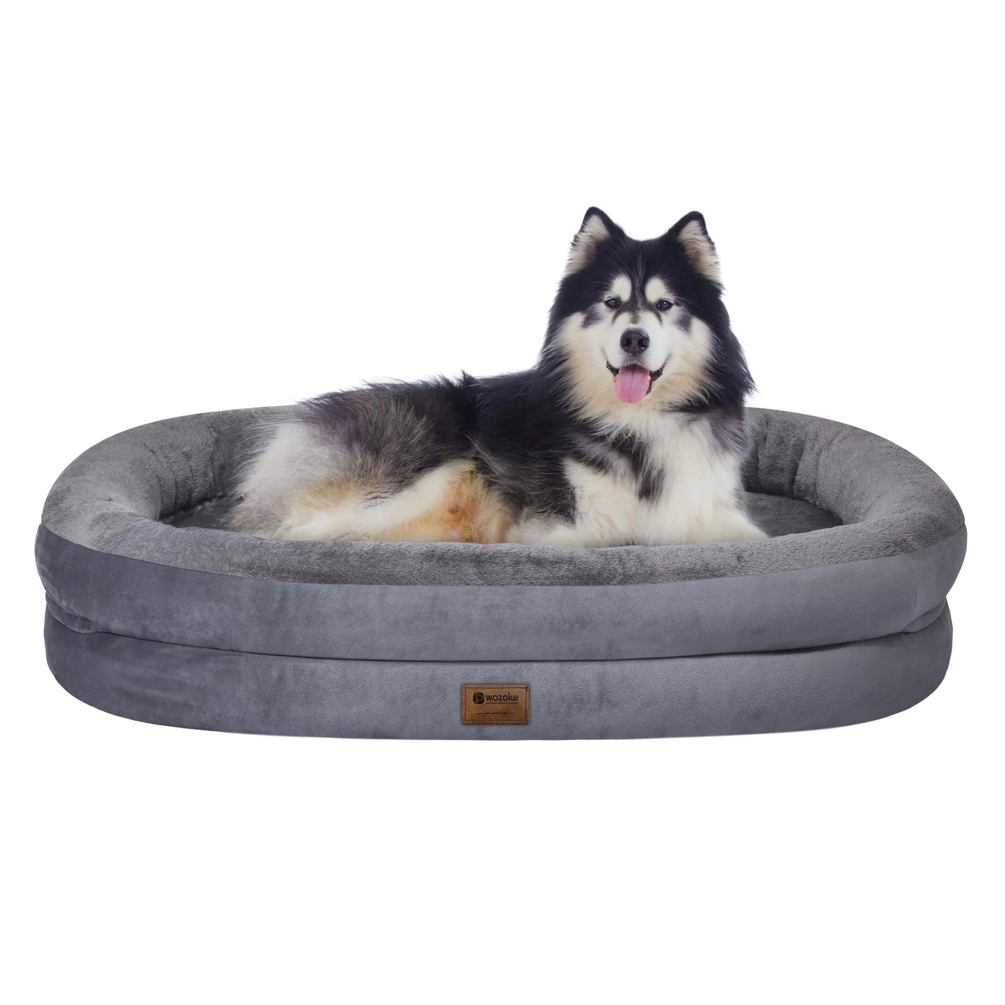 Fashionable WOZOKE Orthopedic XXL Dog Bed with Bolsters – Waterproof and Washable Dark Gray Selected