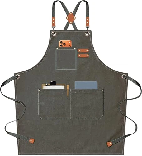 Smart Chef Aprons for Men Women with Oversized Pockets Enhanced