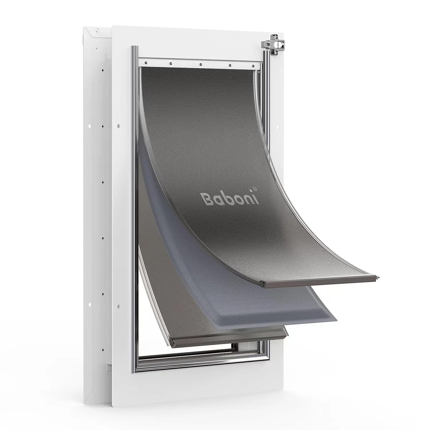 Expertly Made Baboni 3-Flaps Pet Door for Interior Exterior Doors — Up to 100 lb Consistent
