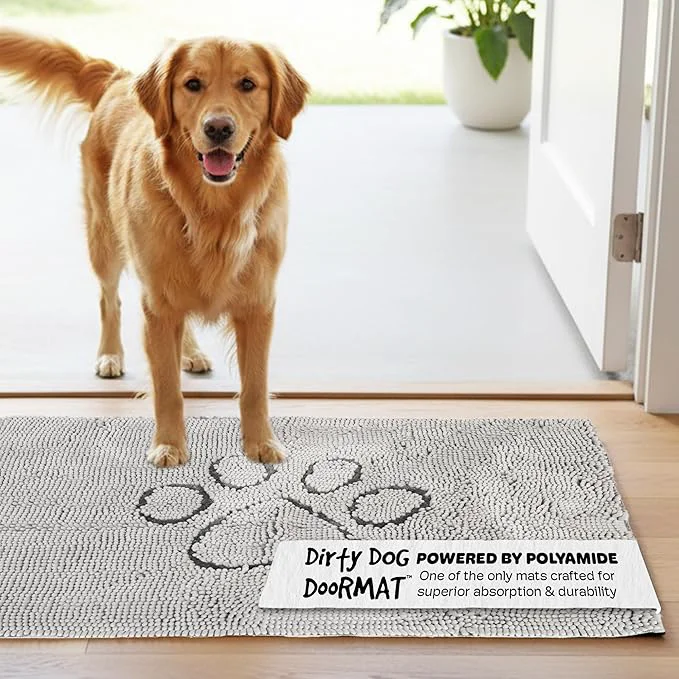 Effective Dog Gone Smart Dirty Dog Doormat – Fast Drying Rug with Super Gripper Backing for Clean Floors – Super Absorbent and Machine Washable Mat for Muddy Paws – Silver GreyAbout ThisOverview Healthy