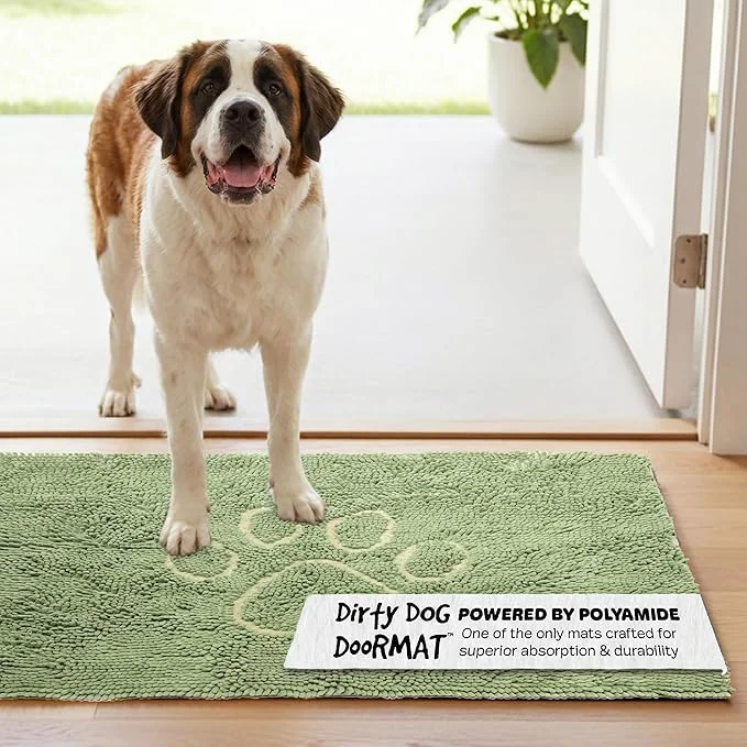 High-Quality Dog Gone Smart Dirty Dog Doormat Cute Paw Print Ultra Water Absorbent Fast Drying Microfiber Small Medium Large and Runner Heavy Non-Skid Slip Backing Machine Wash Rain Snow Muddy Wet Shoes PawsAbout ThisOverview Official