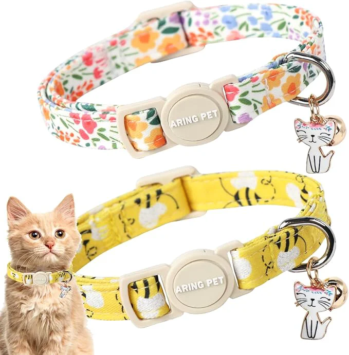 Certified ARING PET 2 Pack Cat Collars-Cute Breakaway Cat Collar Selected