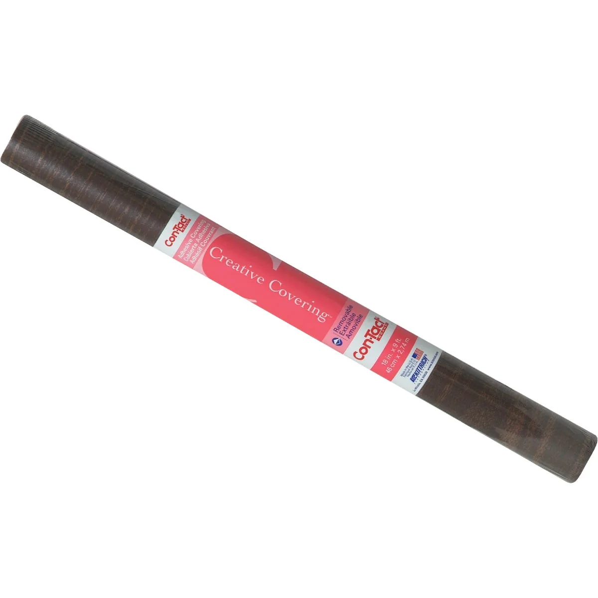 Long-Lasting Con-Tact Creative Covering 18 In. x 9 Ft. Walnut Self-Adhesive Shelf Liner Fine Crafted