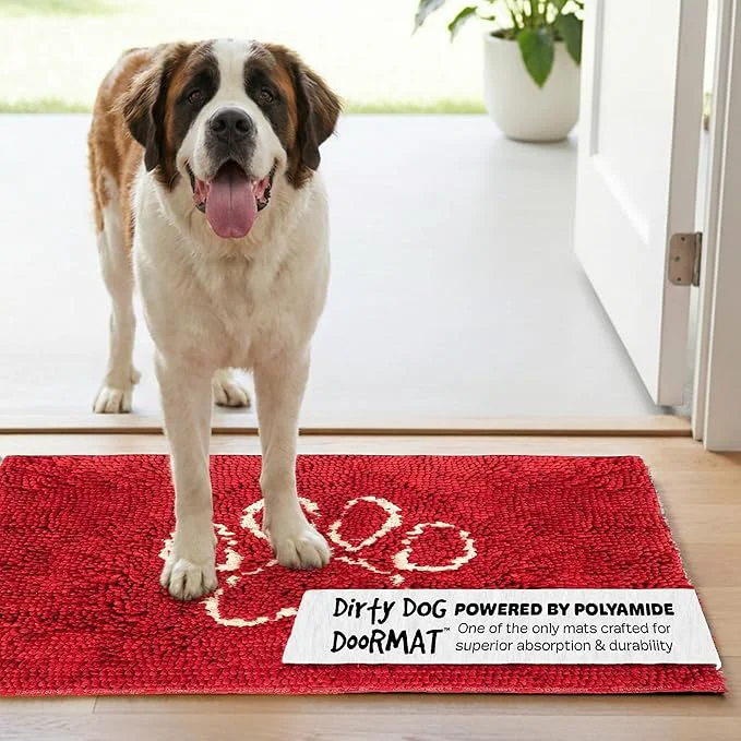 Modern Dog Gone Smart Dirty Dog Doormat – Fast Drying Rug with Super Gripper Backing for Clean Floors – Super Absorbent and Machine Washable Mat for Muddy Paws – MaroonAbout ThisOverview Recyclable