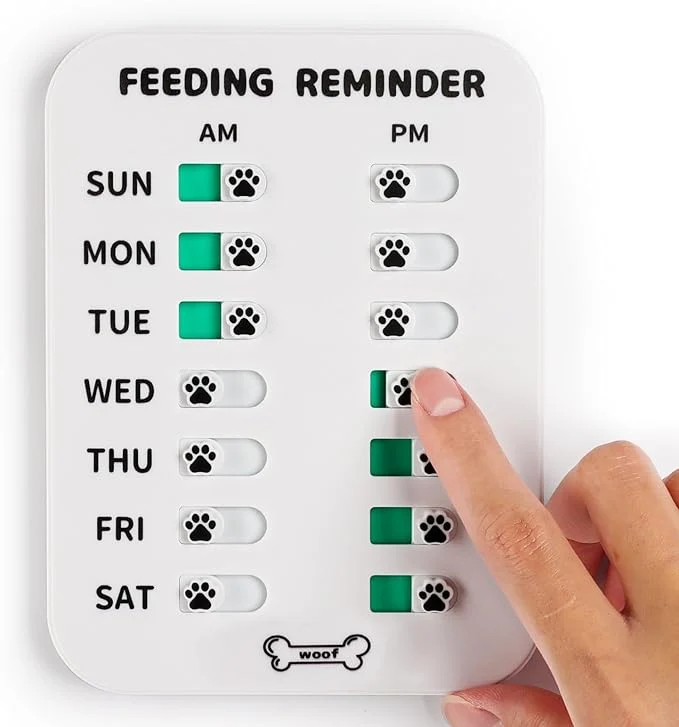 Casual YAUYIK Dog Feeding Reminder Magnetic Reminder Sticker AM PM Daily Indication Chart Feed Your Pets Fridge Magnets and Double Sided Tape Helps You to Track Pet Feeding Medication White About This Healthy