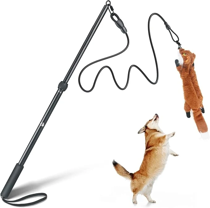 User-Friendly Flirt Pole for Dogs – Heavy Duty Interactive Dog Rope Toy Agility Training Fishing Pole for Large and Small Breeds Durable Exercise Stick with Replaceable TailsAbout This Eco-Friendly