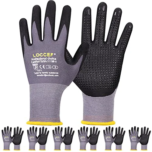 Exclusive Work Gloves MicroFoam Nitrile Coated 6 Count Modern